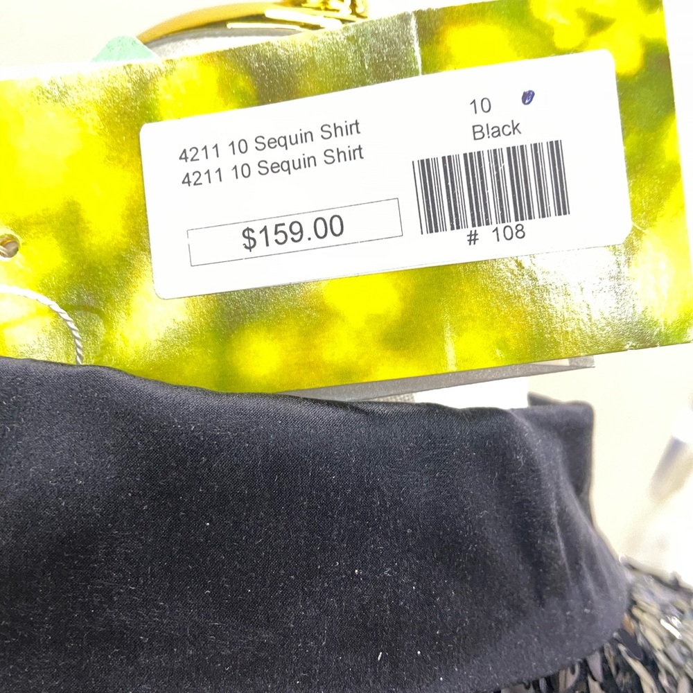 NWT Sequins Black Shirt Size 10 - Picture 5 of 5
